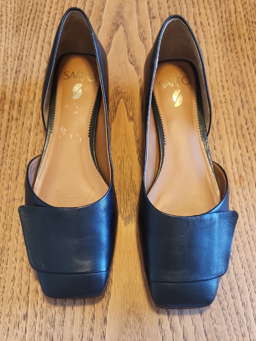 Franco Sarto Black Leather Flats